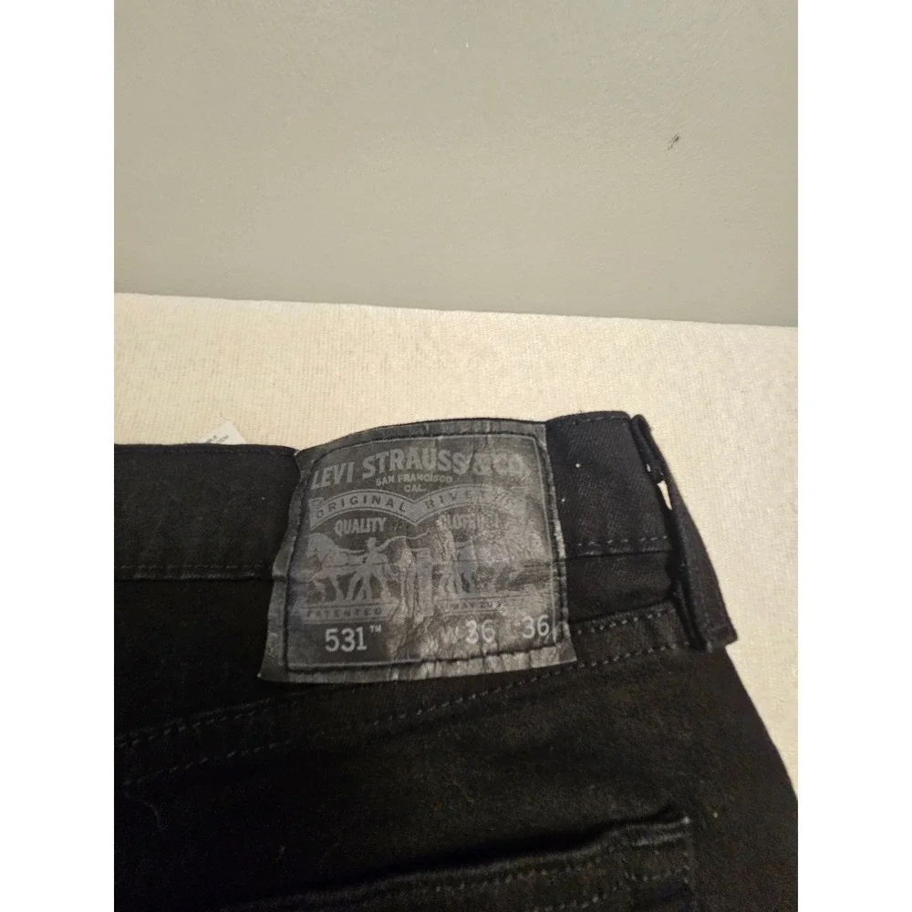 Levis‎ 531 Athletic Slim Jeans Mens 36x36 Black Denim WaterLess 85494-0032